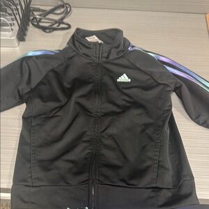 Adidas Kids Black Jacket with Blue Accents